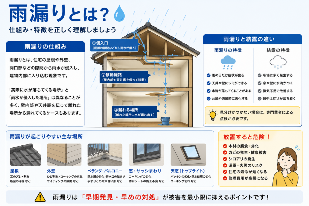 雨漏りの仕組みや特徴