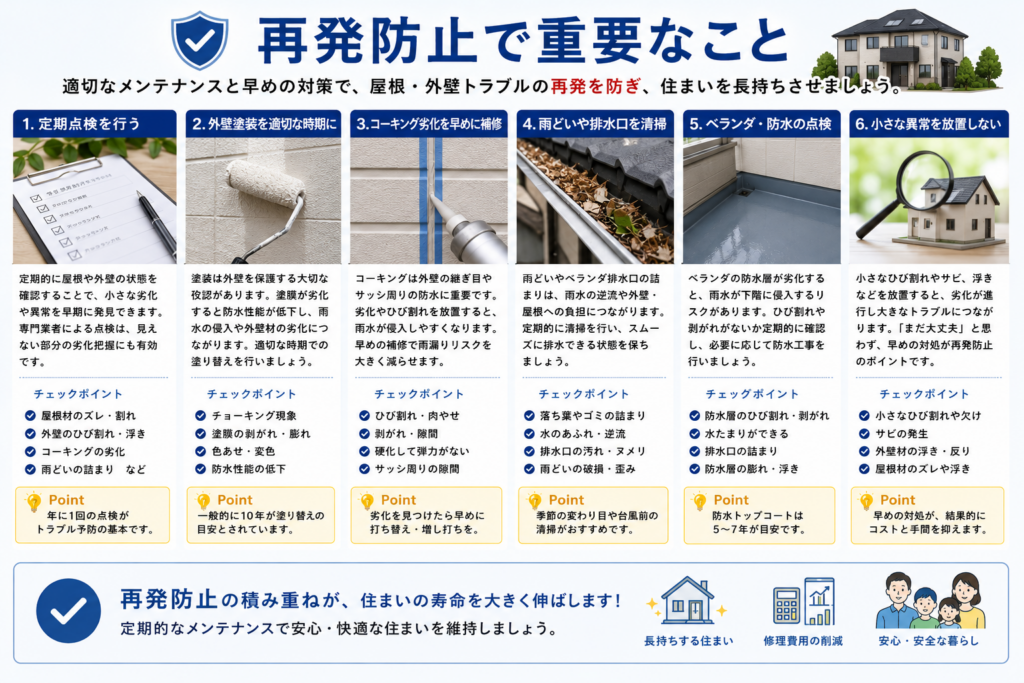 屋根・外壁トラブルの再発防止で重要なこと