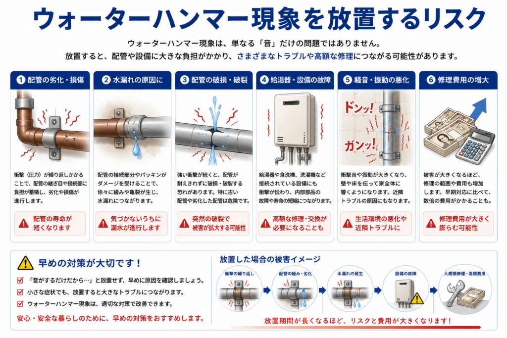 ウォーターハンマー現象を放置するリスク
