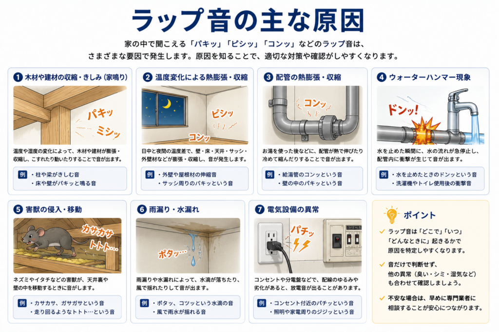 ラップ音の主な原因