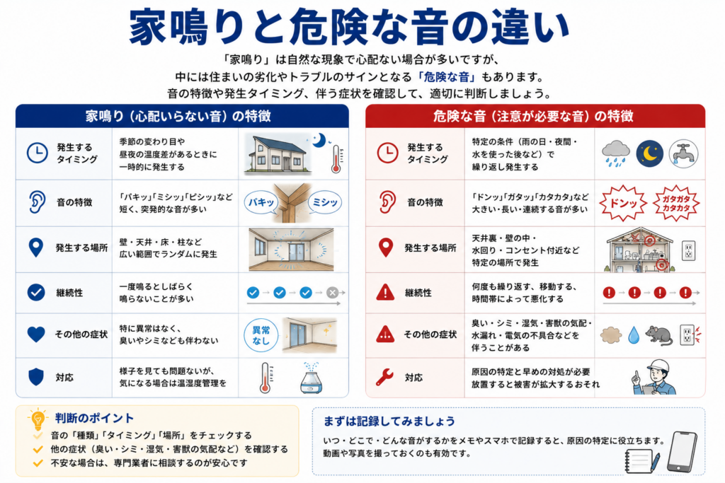 家鳴りと危険な音の違い