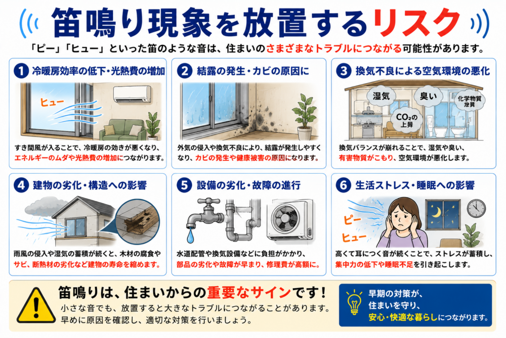 笛鳴り現象を放置するリスク