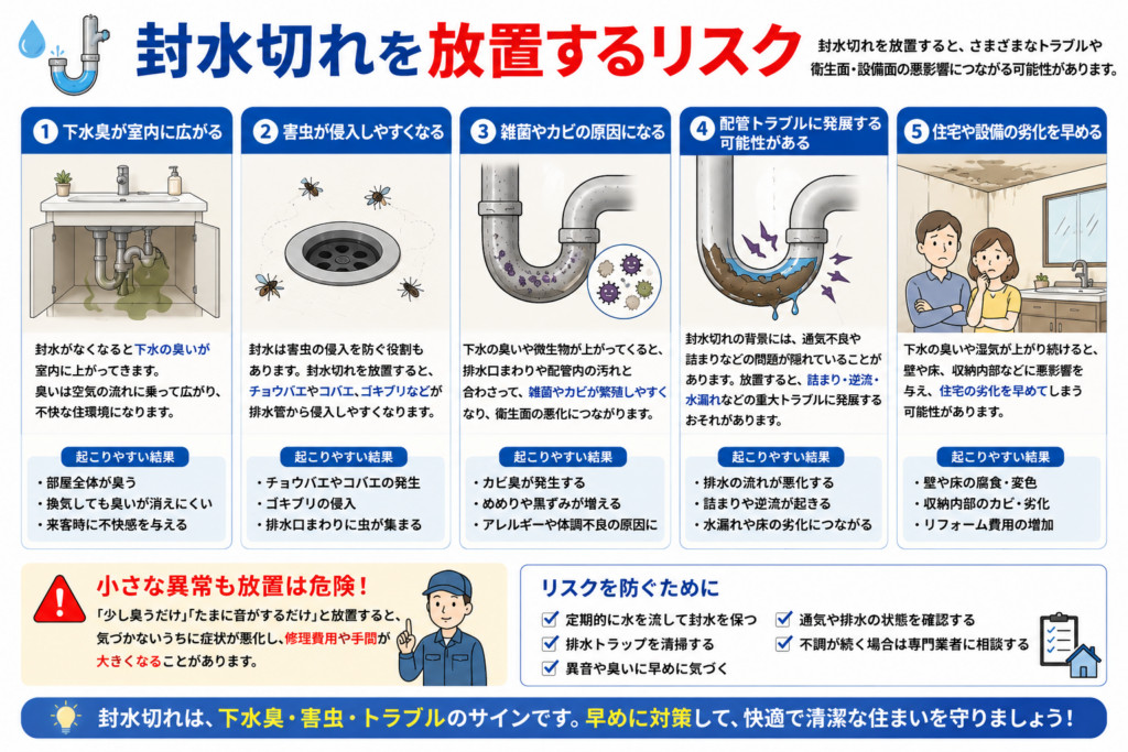 封水切れを放置するリスク