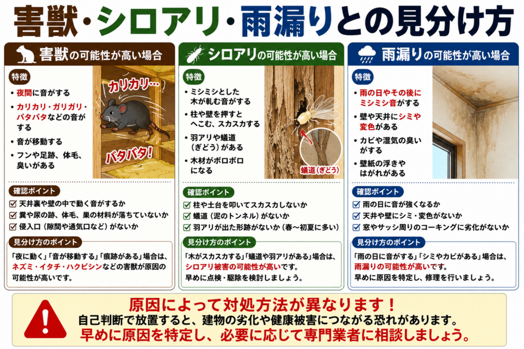 害獣・シロアリ・雨漏りとの見分け方