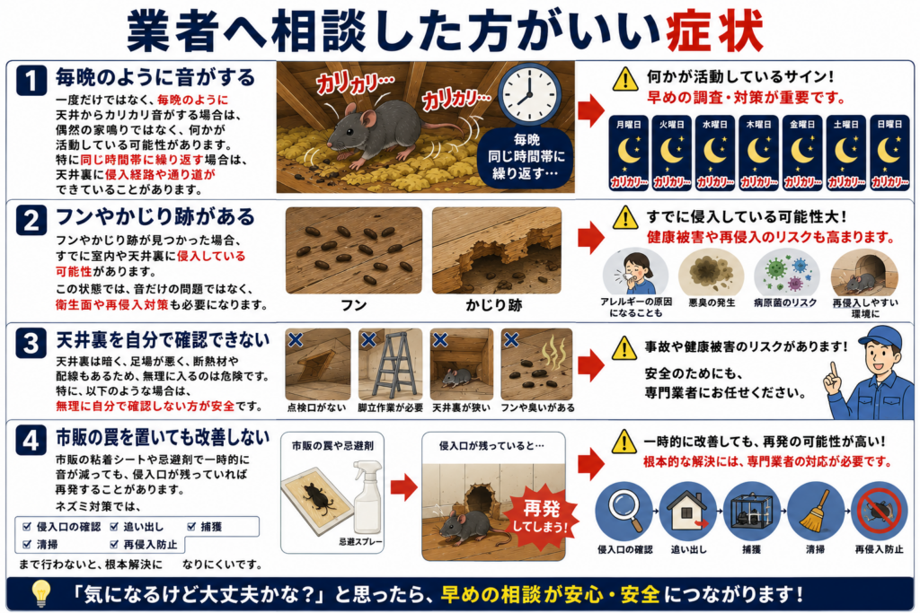 業者へ相談した方がいい症状