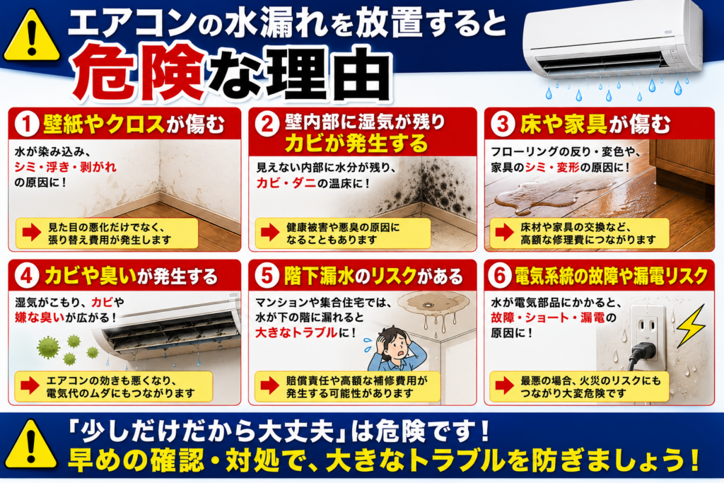 エアコンの水漏れを放置すると危険な理由