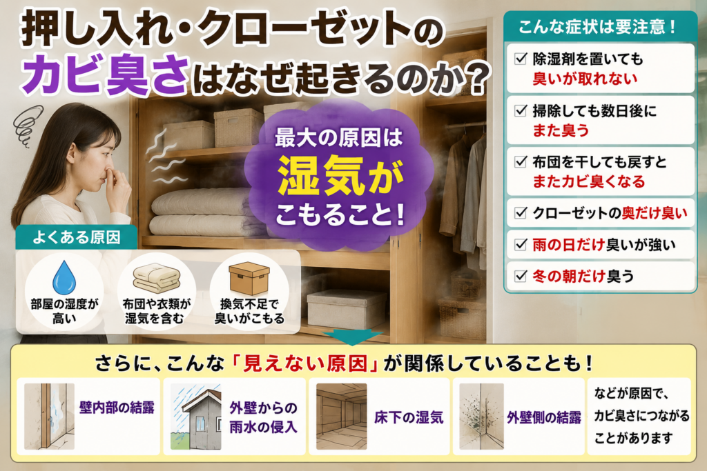 押し入れ・クローゼットのカビ臭さはなぜ起こるのか?