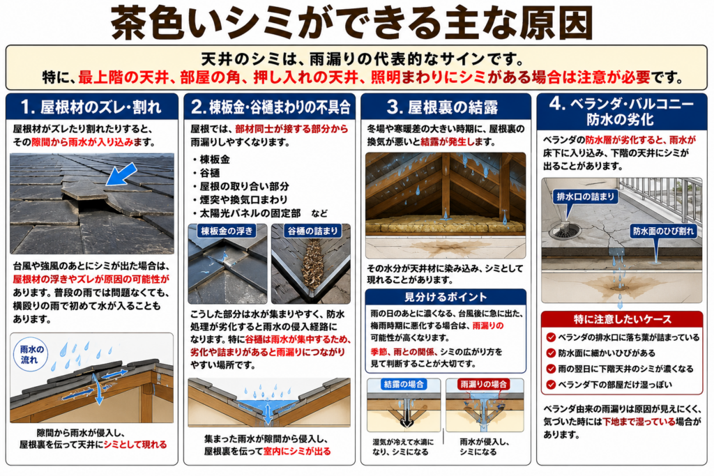 茶色いシミができる主な原因