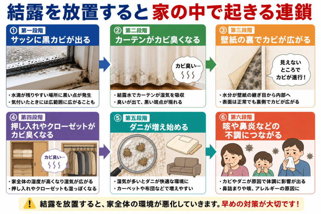 結露を放置すると家の中で起きる連鎖