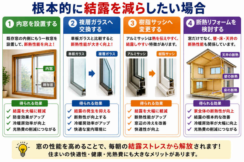 根本的に結露を減らしたい場合