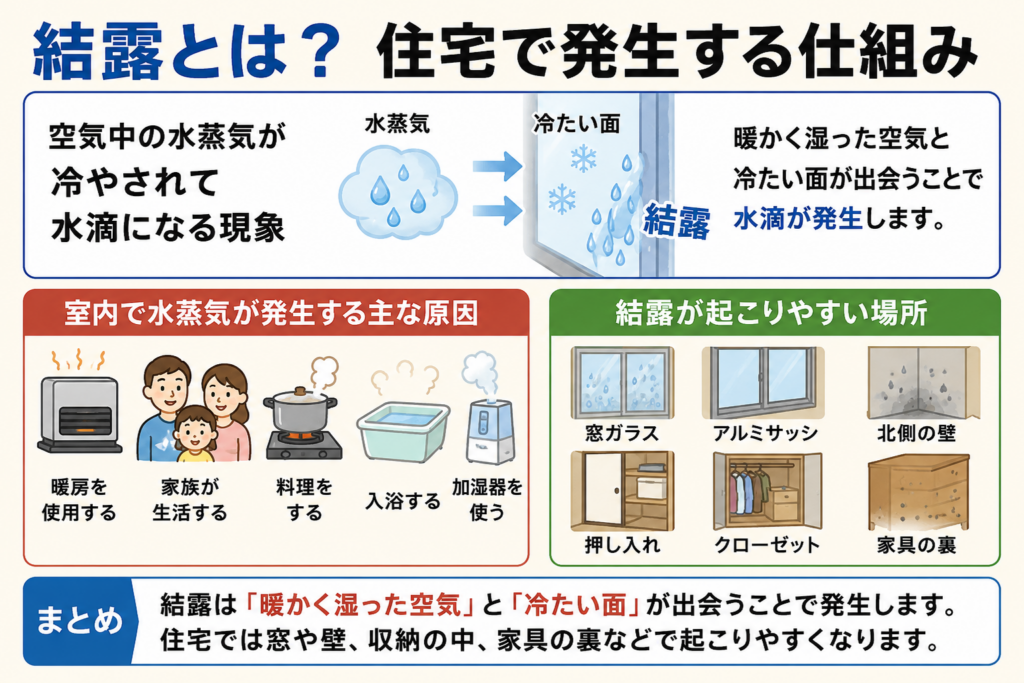 結露とは？住宅で発生する仕組み