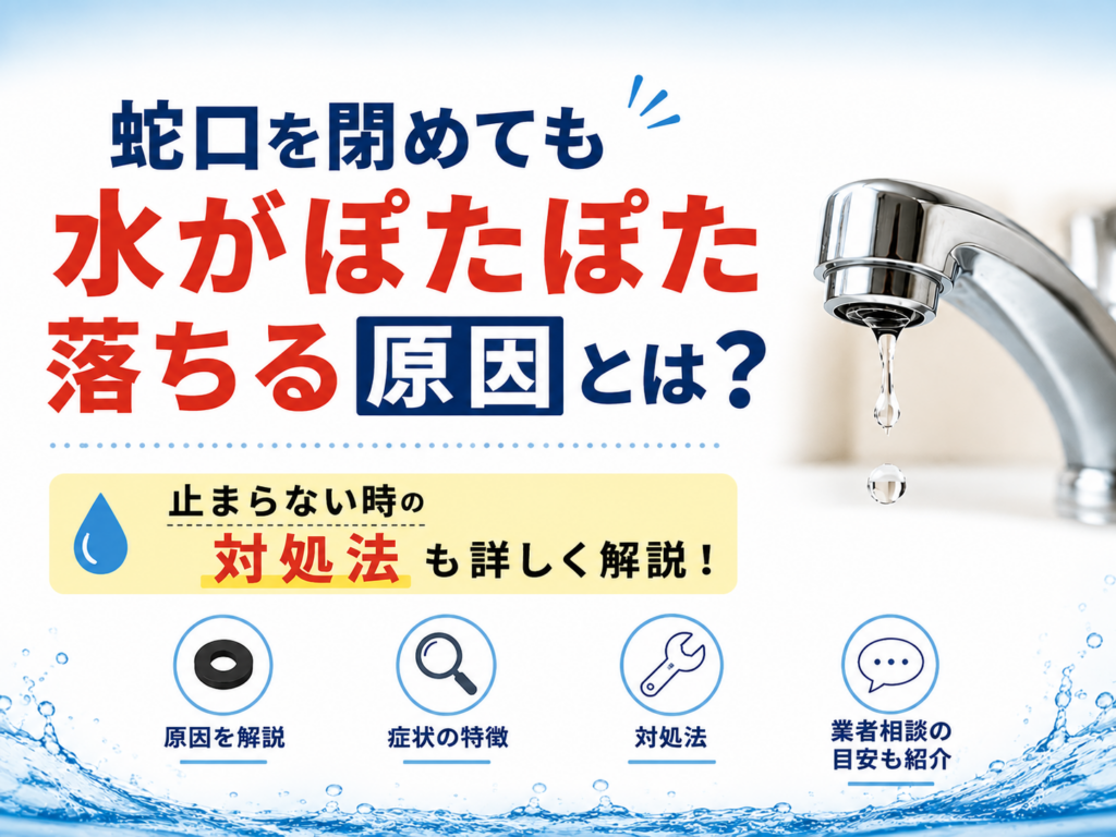 蛇口を閉めても水がぽたぽた落ちる原因とは？