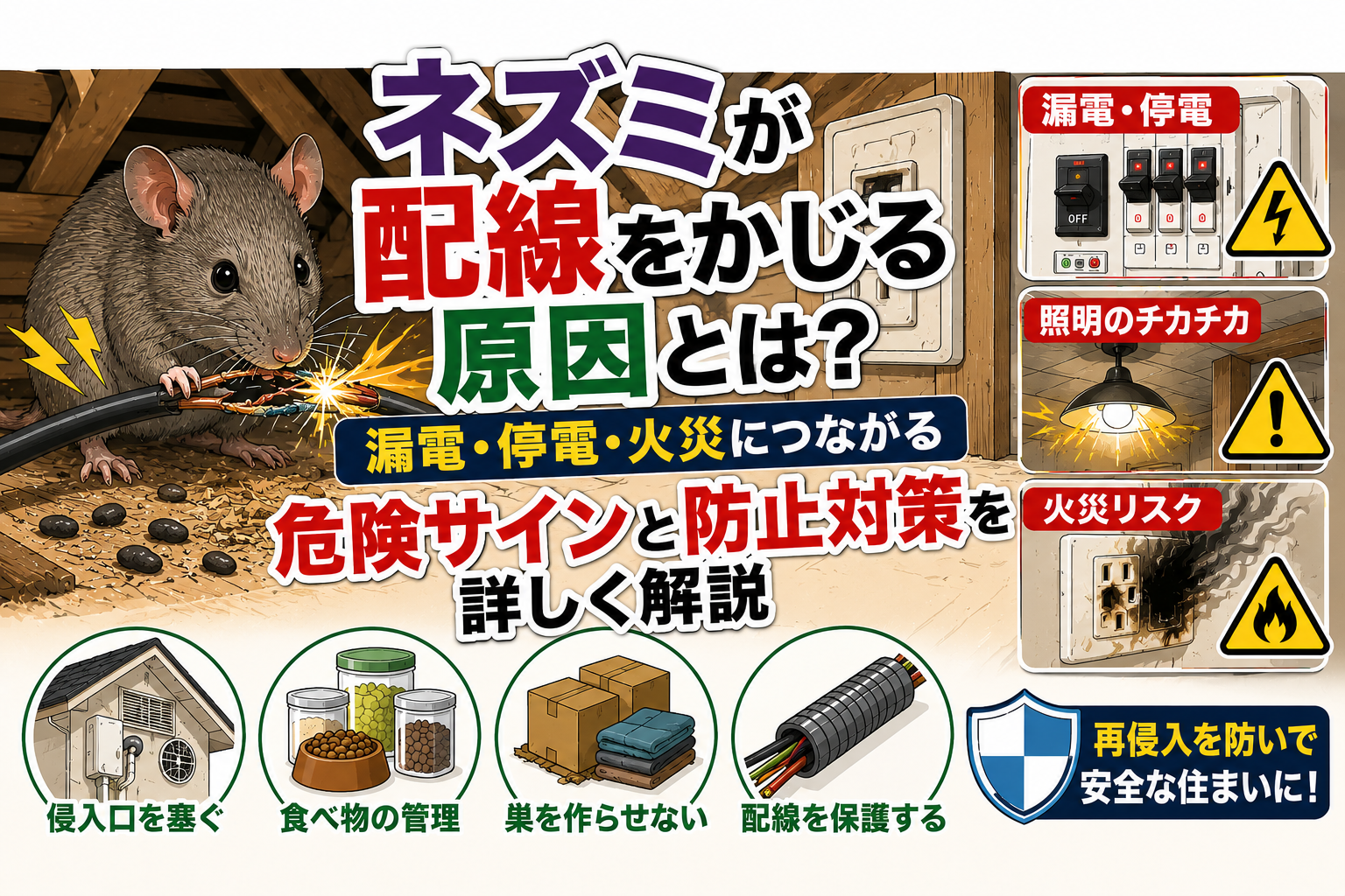 ネズミが配線をかじる原因とは