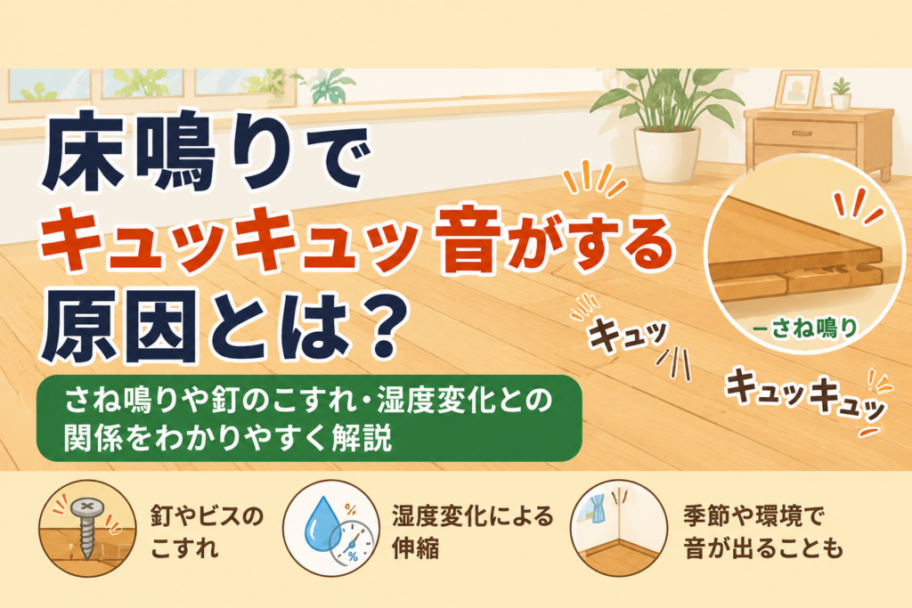 床鳴りでキュッキュッ音がする原因とは？