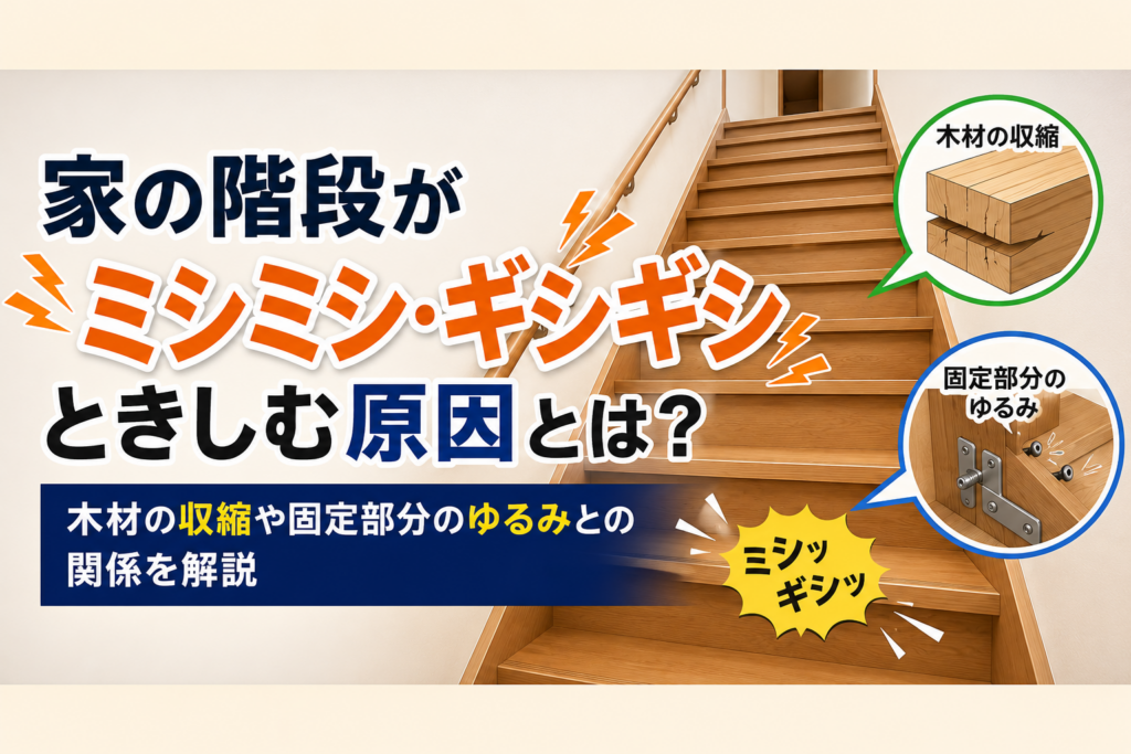 家の階段がミシミシ・ギシギシときしむ原因とは？