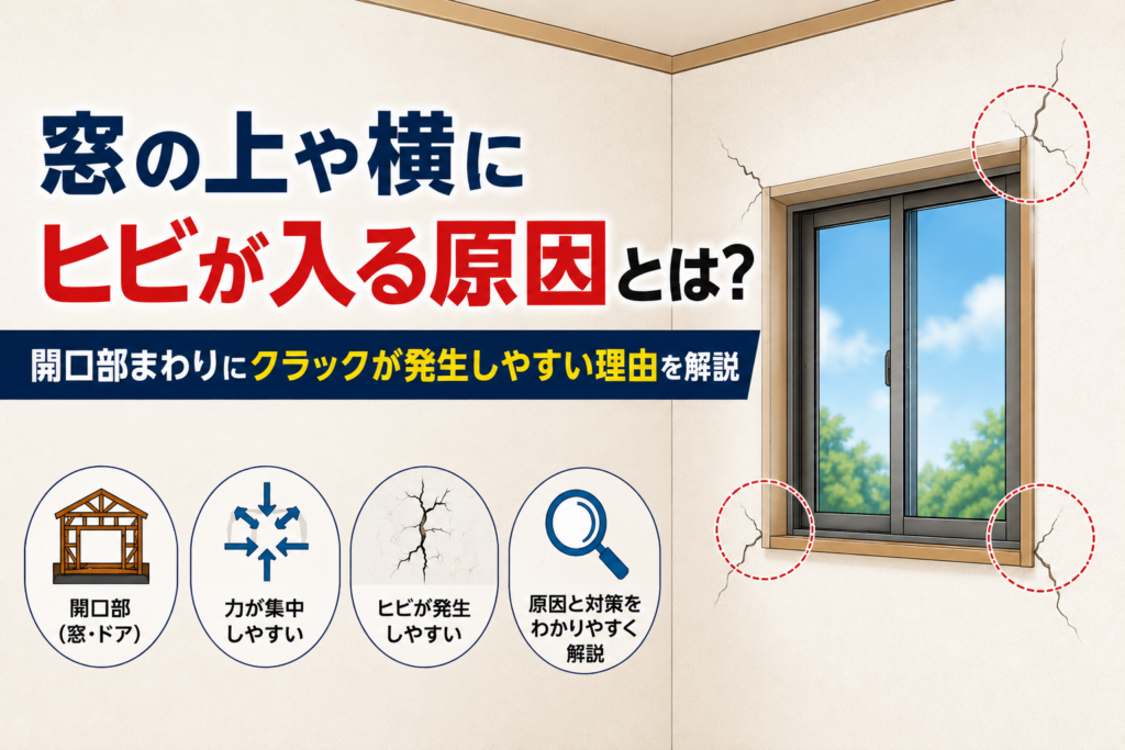 窓の上や横にヒビが入る原因とは？
