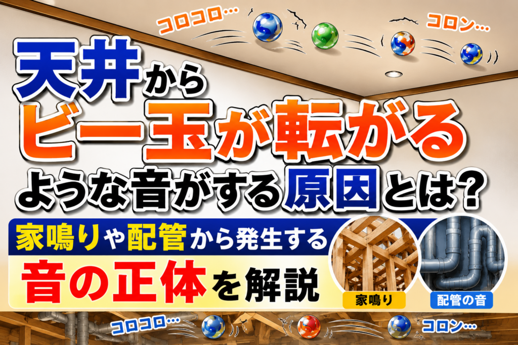 天井からビー玉が転がるような音がする原因とは？