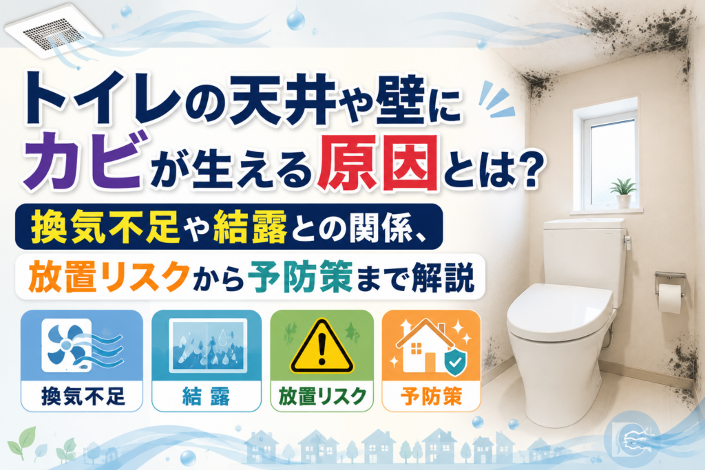 トイレの天井や壁にカビが生える原因とは