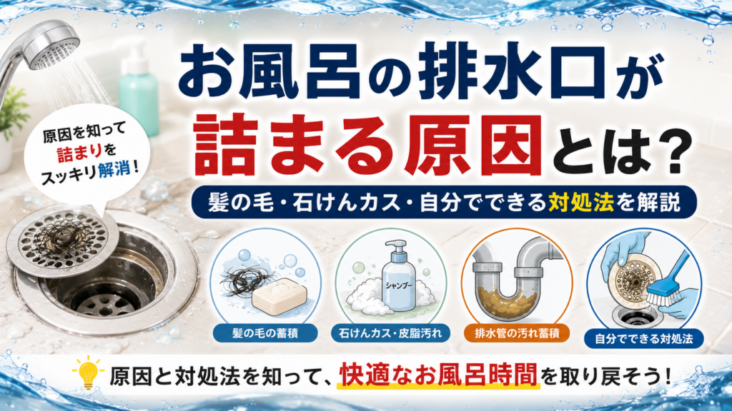 お風呂の排水口が詰まる原因とは？