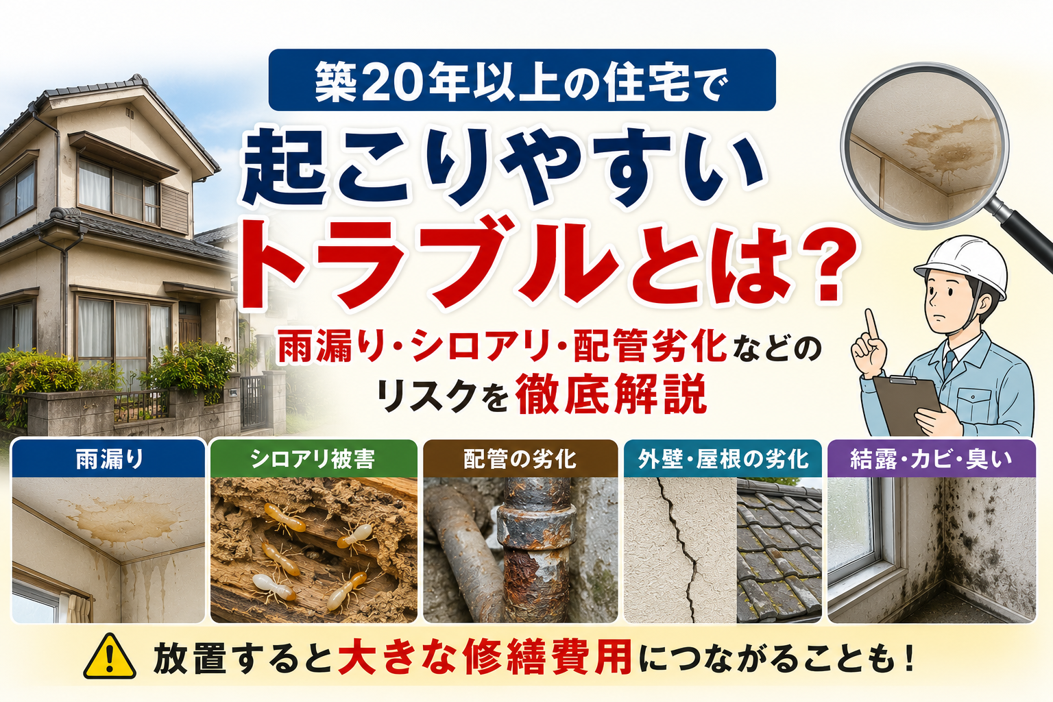 築２０年以上の住宅で起こりやすいトラブルとは