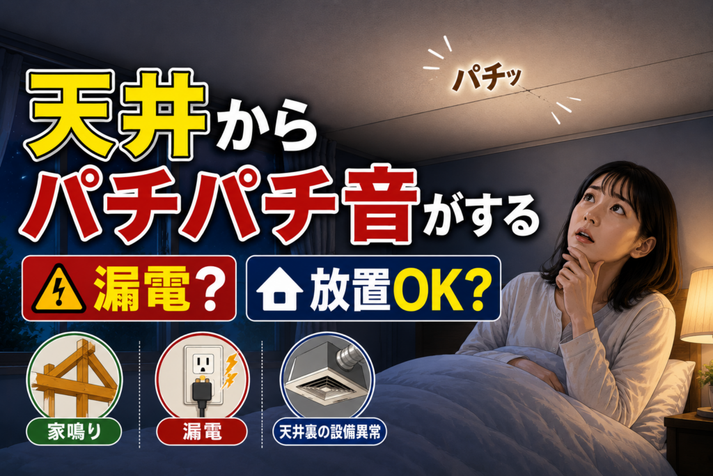 天井からパチパチ音がする
