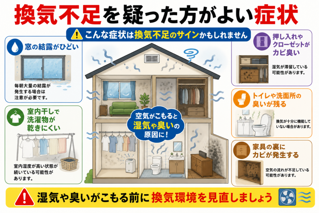 換気不足を疑った方がよい症状