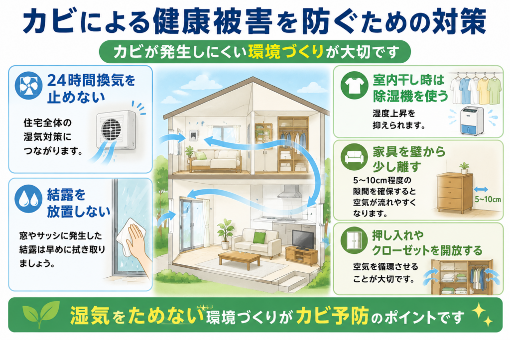 カビによる健康被害を防ぐための対策