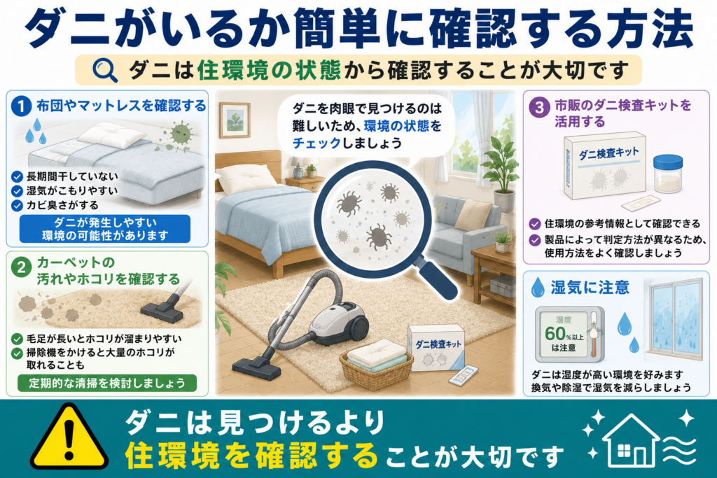 ダニがいるか簡単に確認する方法