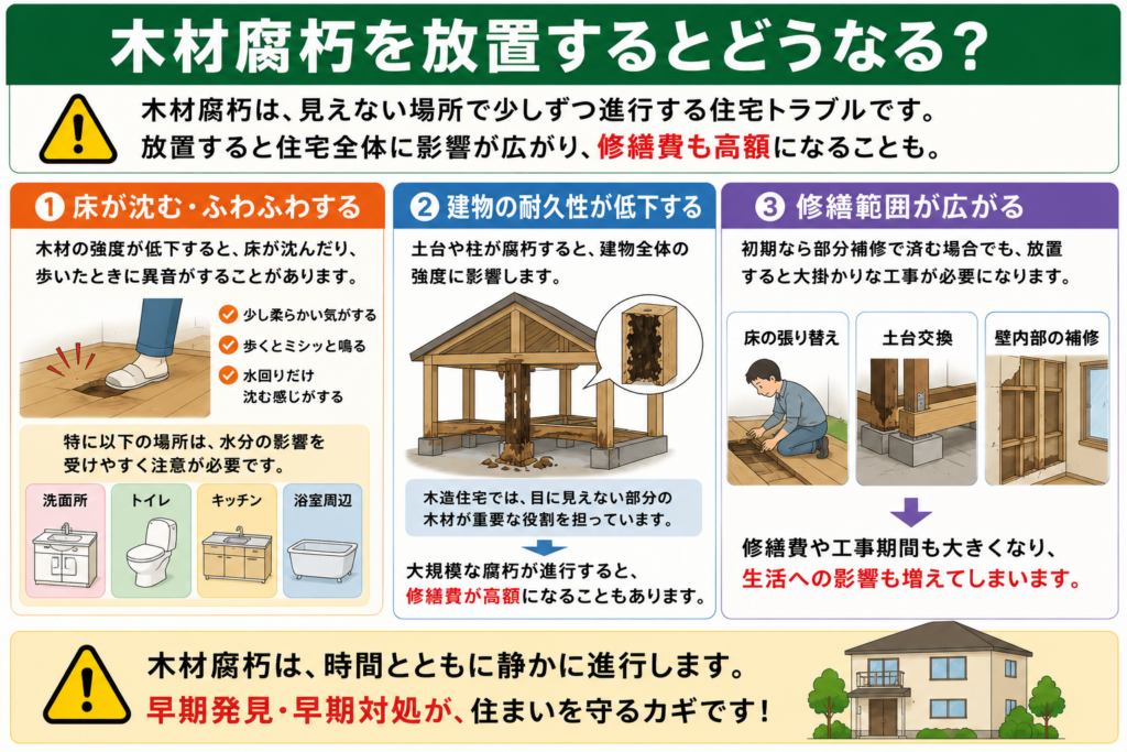 木材腐朽を放置するとどうなる？