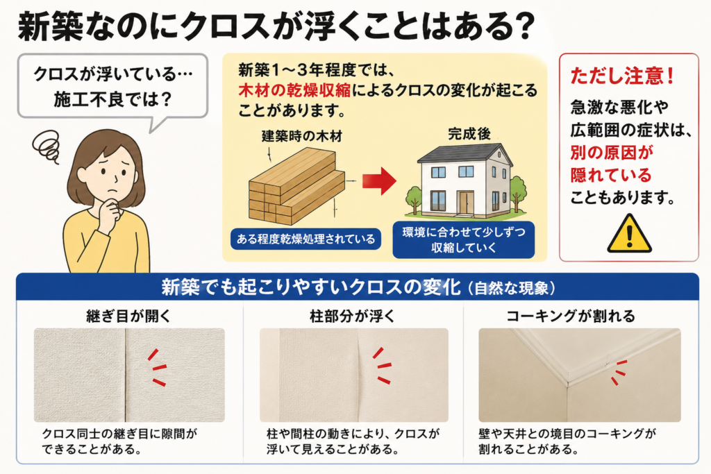 新築なのにクロスが浮くことはある？