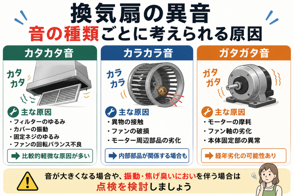 換気扇の異音　音の種類ごとに考えられる原因