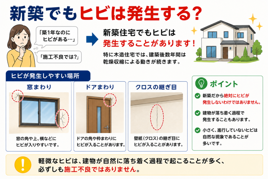新築でもヒビは発生する？