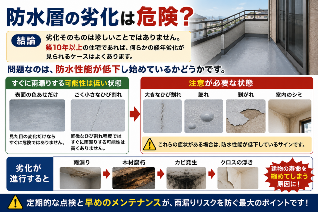 防水層の劣化は危険？