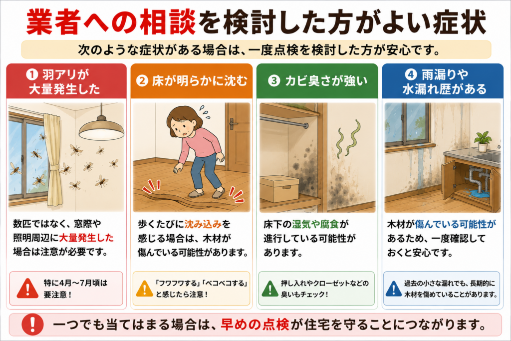 業者への相談を検討した方がよいケース