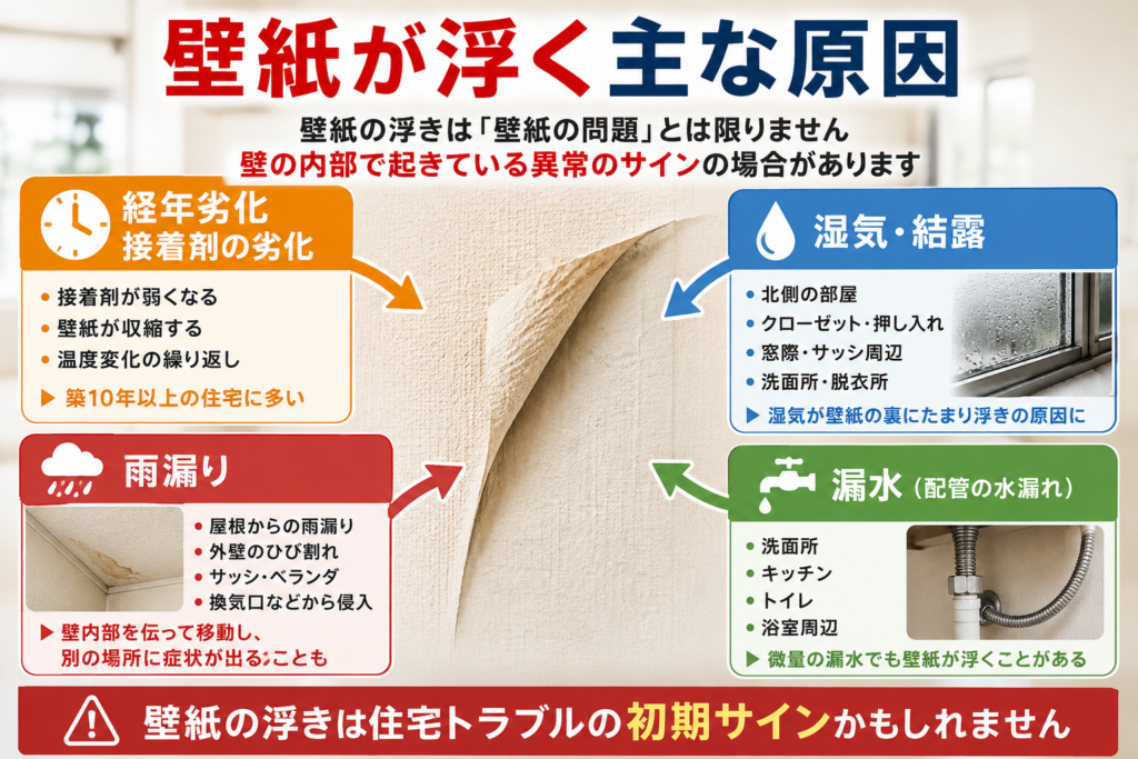 壁紙が浮く主な原因