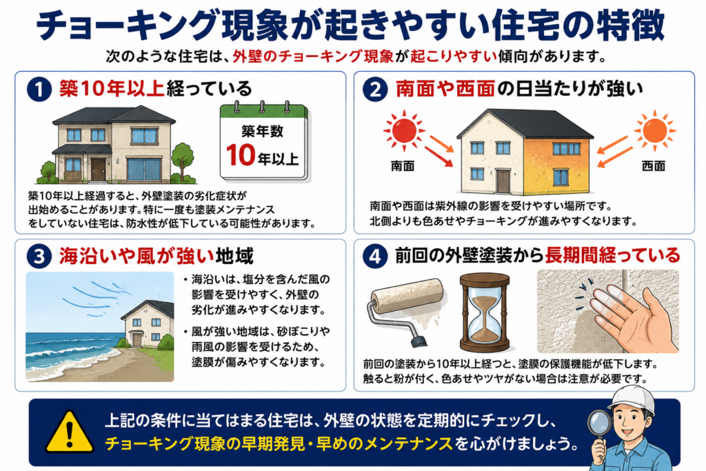 チョーキング現象が起きやすい住宅の特徴