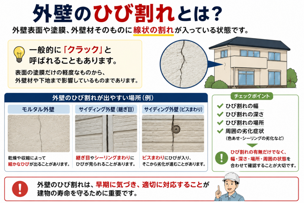 外壁のひび割れとは?
