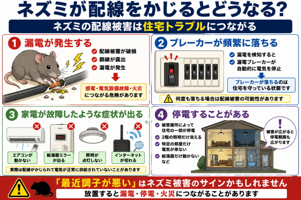 ネズミが配線をかじるとどうなる？
