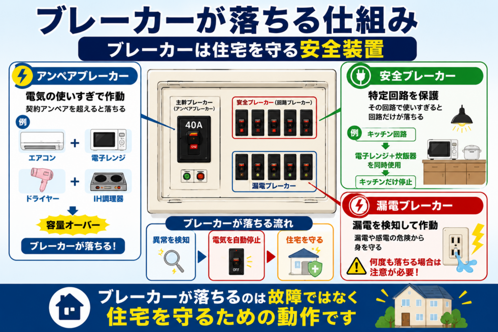 ブレーカーが落ちる仕組み