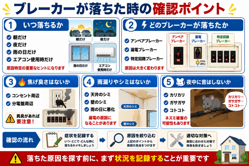 ブレーカーが落ちた時の確認ポイント