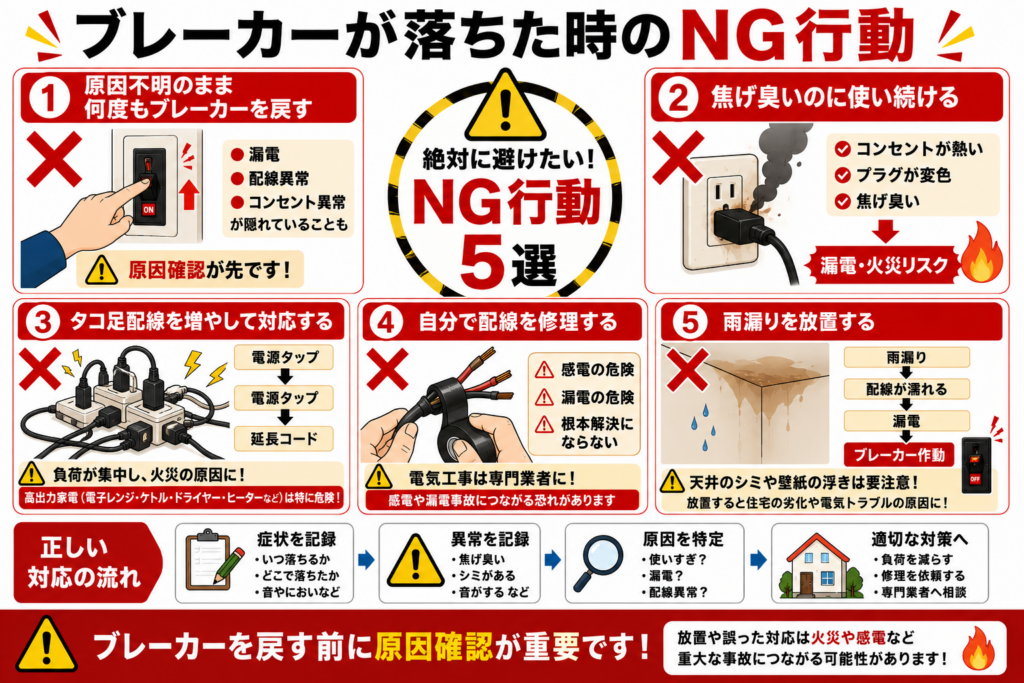 ブレーカーが落ちた時のNG行動
