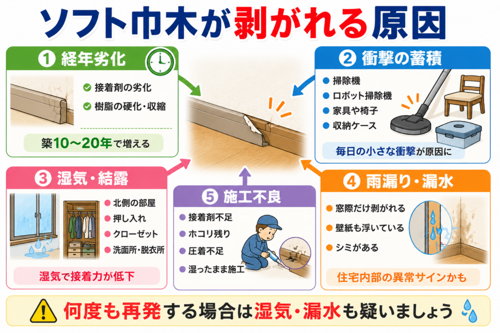 ソフト巾木が剥がれる原因