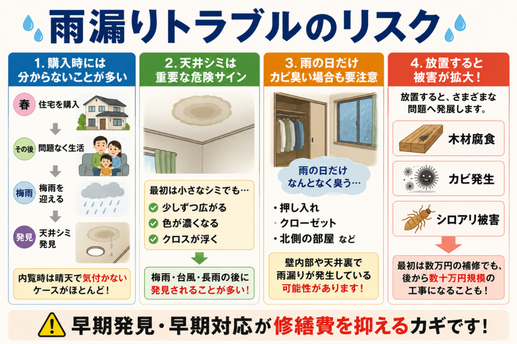 雨漏りトラブルのリスク