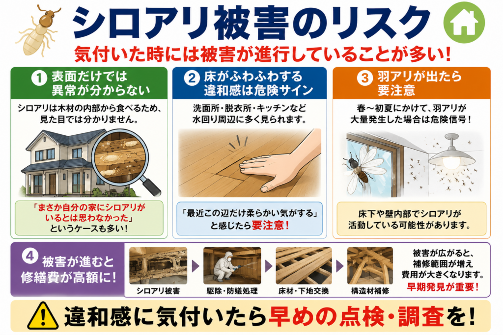 シロアリ被害のリスク