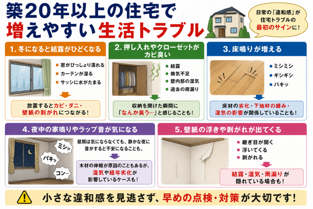 築２０年以上の住宅で増えやすい生活トラブル