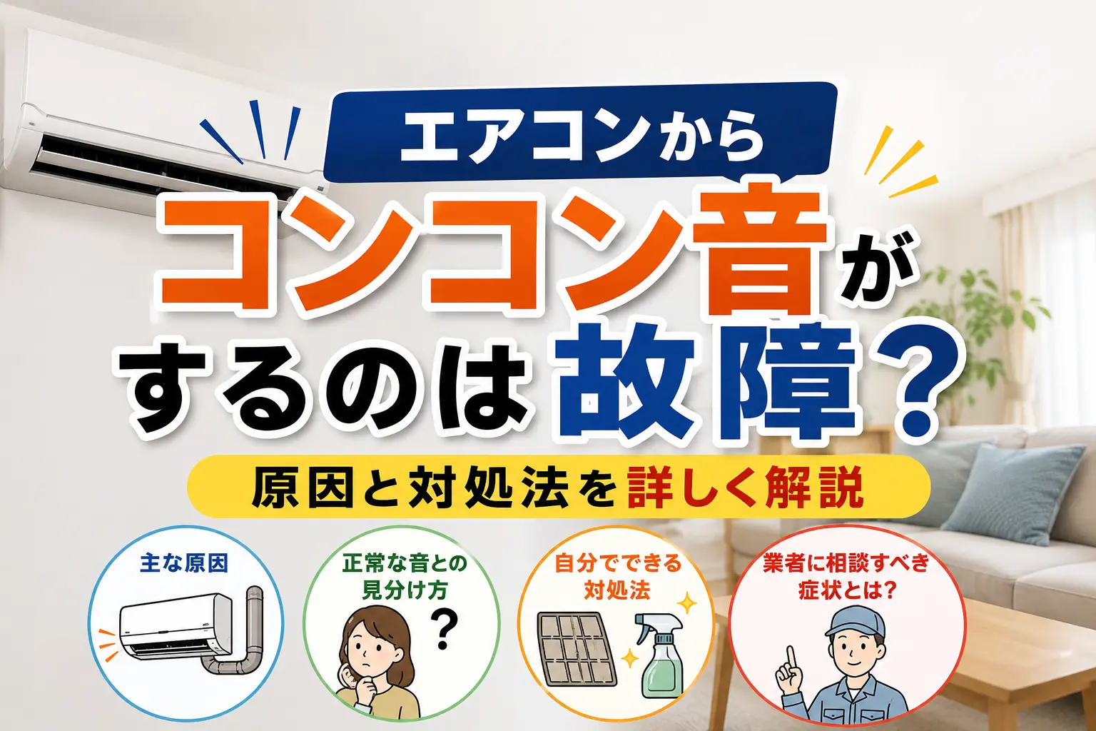 エアコンからコンコン音がするのは故障?