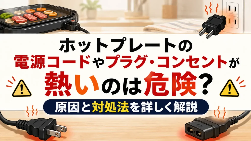 ホットプレートの電源コードやプラグ・コンセントが熱いのは危険？