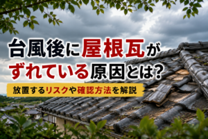 台風後に屋根瓦がずれている原因とは？
