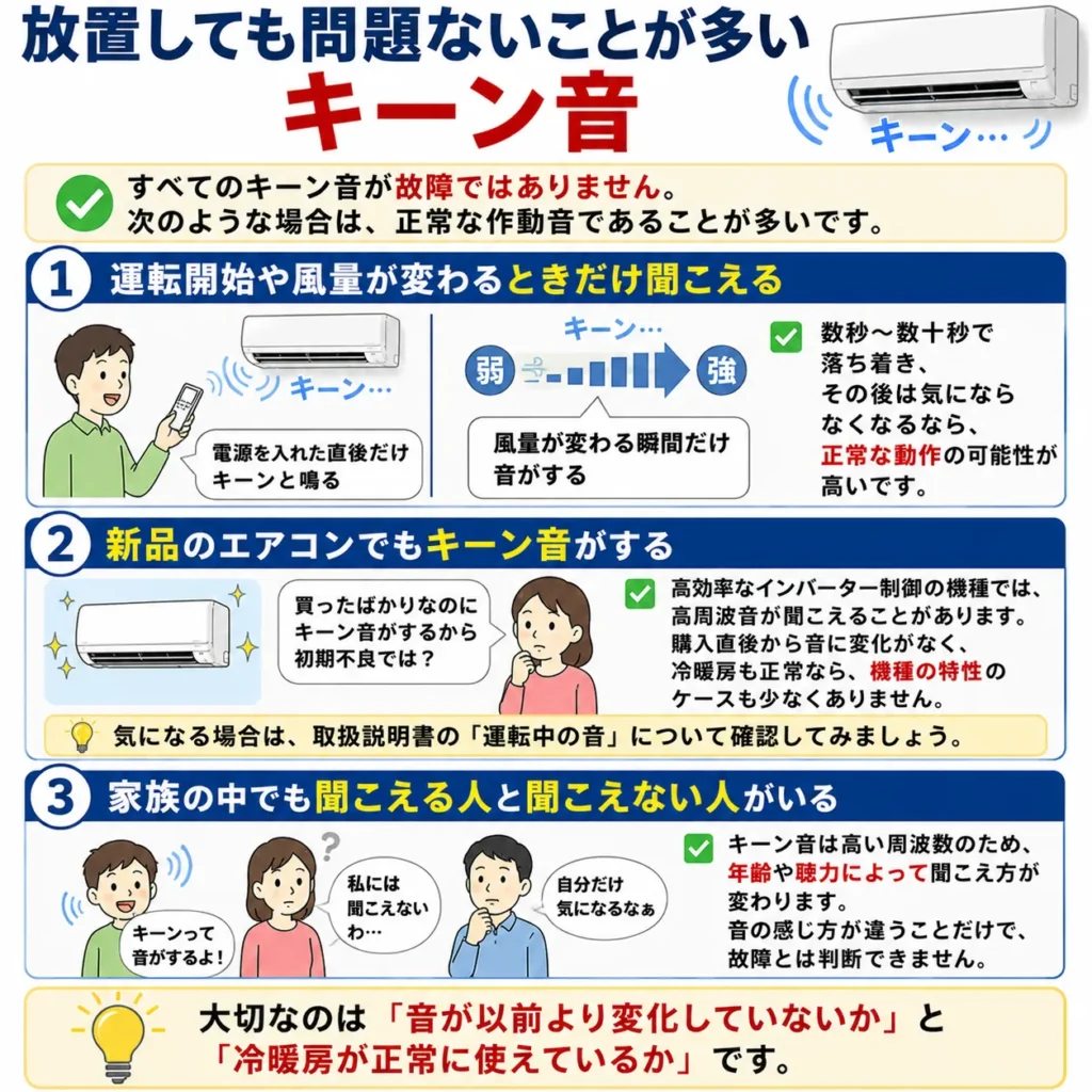 放置しても問題ことが多いキーン音