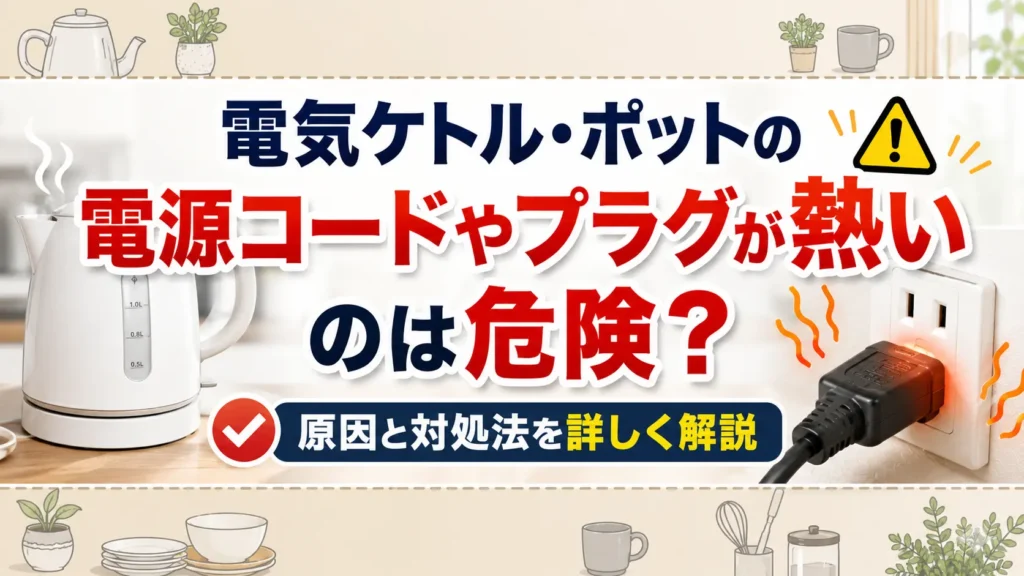 電気ケトルやポットの電源コードやプラグが熱いのは危険？
